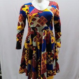 Multicolor African Style Mini Dress
